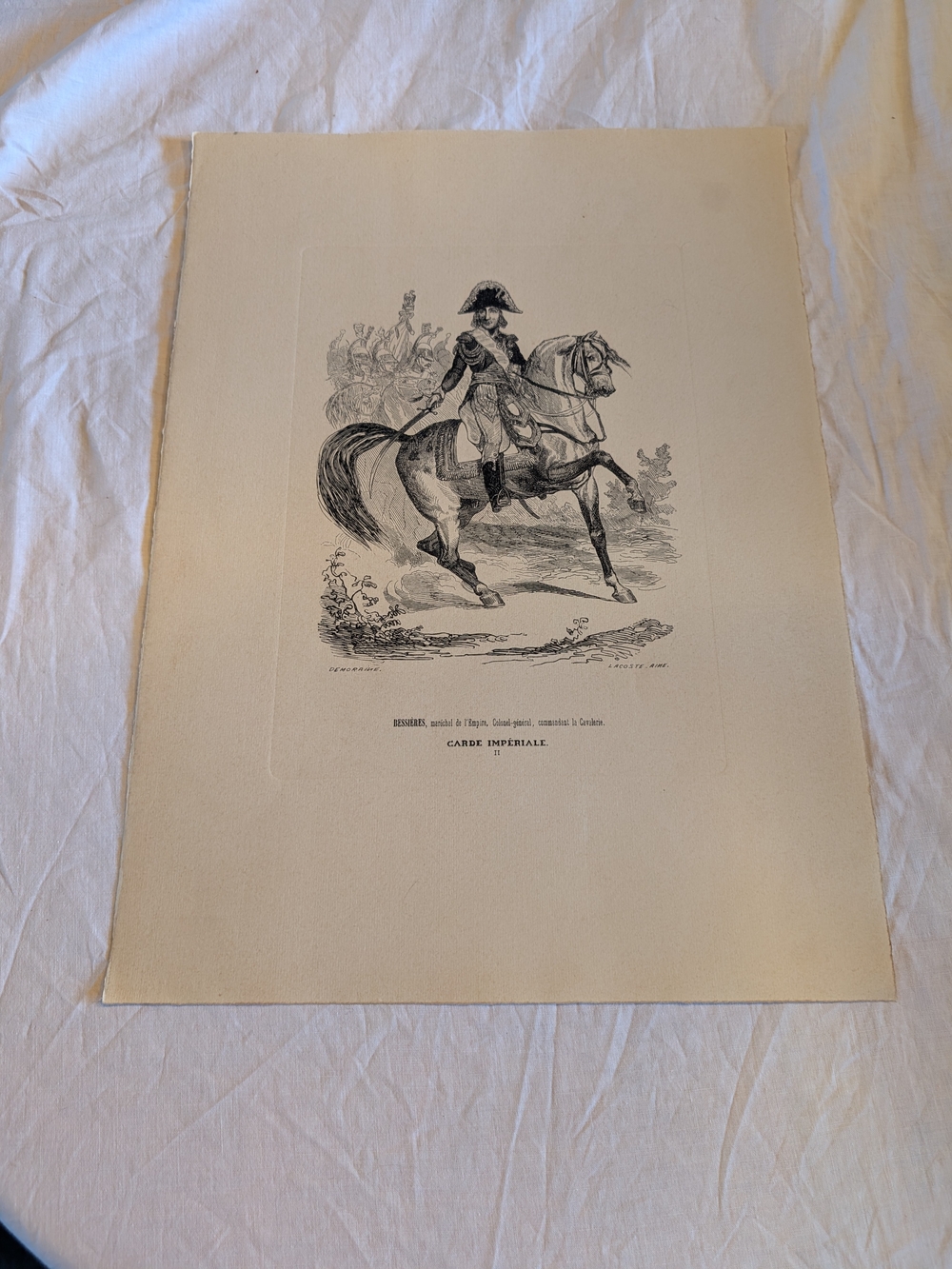 2/40$ Vintage Black and Cream Equestrian Print